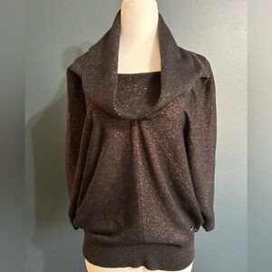 Calvin Klein Black Shimmer / Glitter Sweater with Gold Flecks